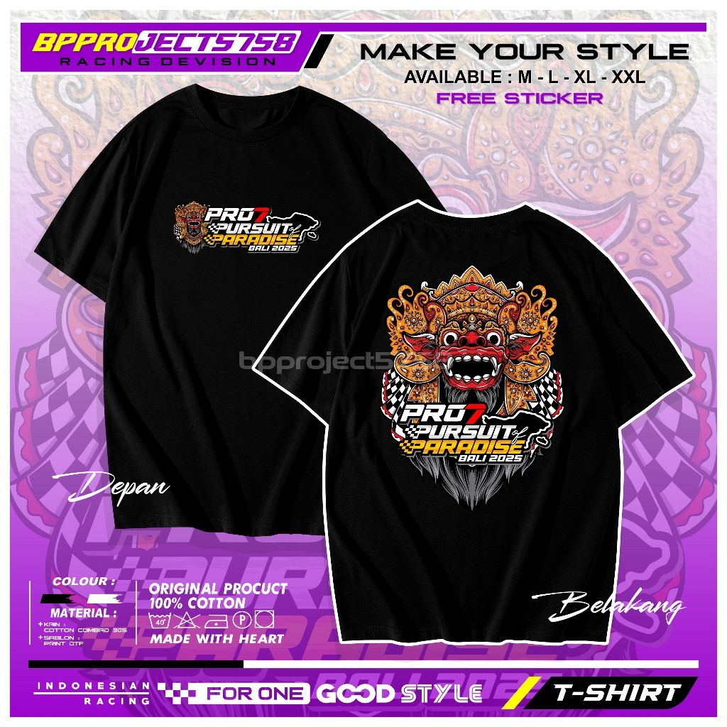 KAOS DISTRO PRO7 PUTSUIT OF PARADISE BALI 2025 BAHAN CUTTON COMBED 30S UNISEKS PRIA WANITA - FREE ST