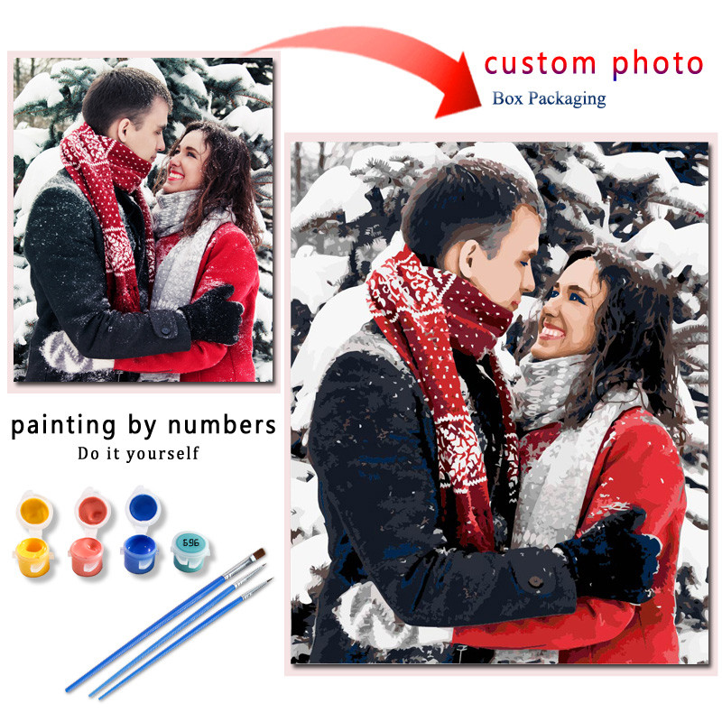 

Custom Painting by Numbers For Adults Photo Kits Gift Picture Number Oil Acrylic Paint On Canvas Personality DIY