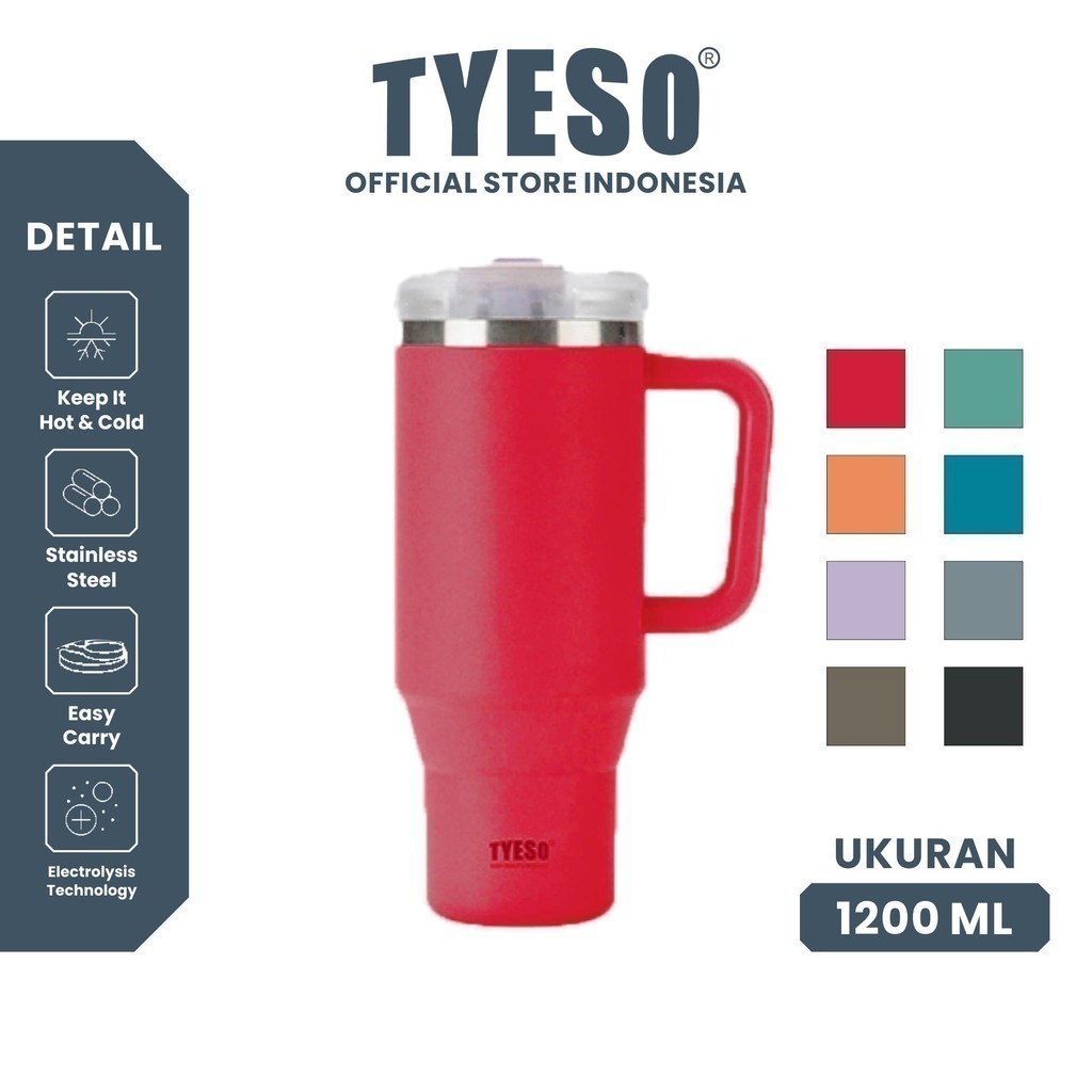 Tyeso Aura Tumbler Portable Stainless Coffee Cup 1200 mL TS-8868 Thermos Cup Vacuum Insulated