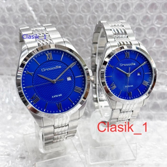Original 100 Crocodile CM-002A11C CF-002A11C Jam Tangan Couple Analog  CM002 CF002 Garansi Resmi