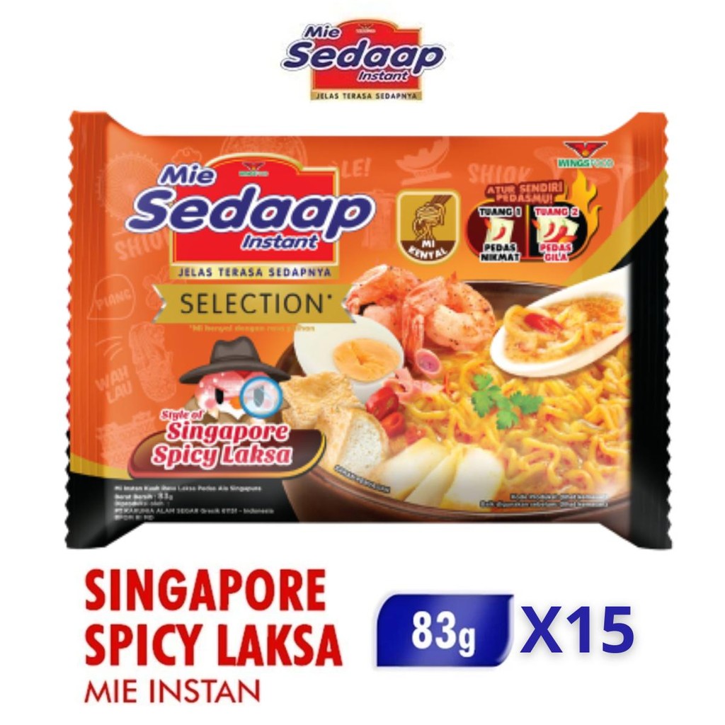 

Sedaap Mie Instan Kuah Selection Singapore Spicy Laksa 83g x15