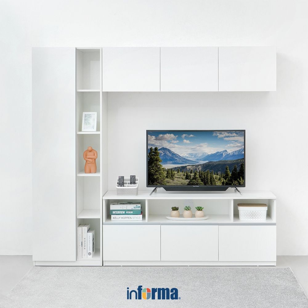 Informa Finn Set Lemari Tv Modular Right - Putih Entertainment Centre Cabinet Meja Rack Television K