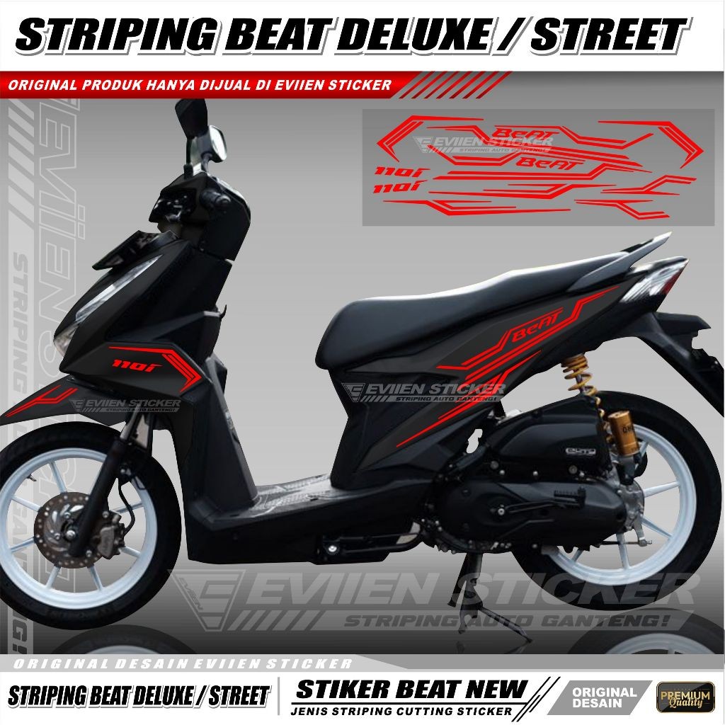 Striping Motor Beat New Deluxe/CBS/Street Tahun 2020 2021 2022 2023 2024 Cutting Sticker