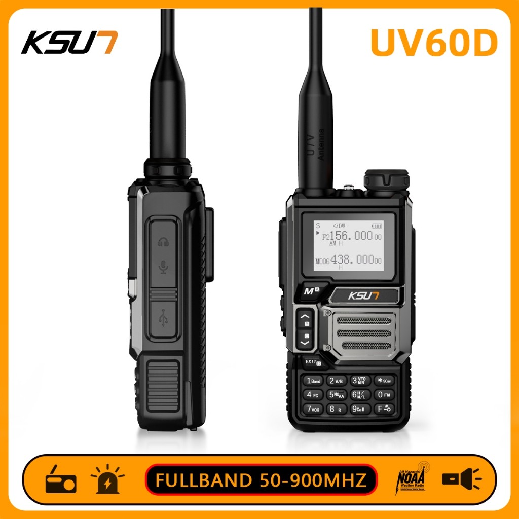 KSUN Handy talky uv60d full band walkie talkie ht jarak jauh 5KM wireless copy Decod 200 channels