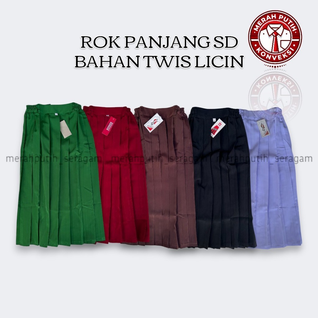 Rok SD Panjang SD Rempel Bahan Twis (sanwos) Licin