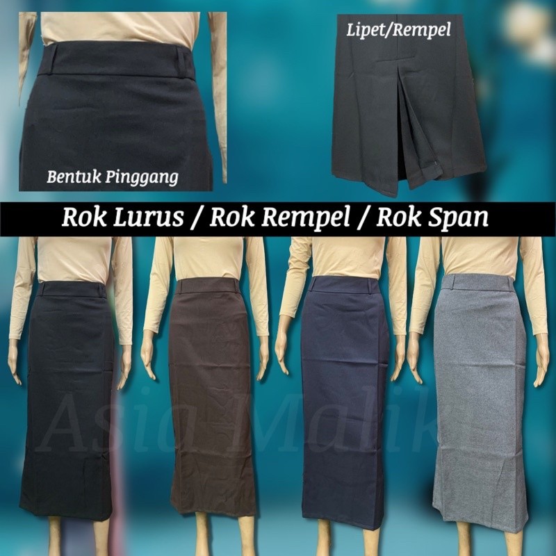 Rok Kantor / Rok Kerja / Rok Dasar / Rok Lurus / Rok Rempel / Rok Hitam