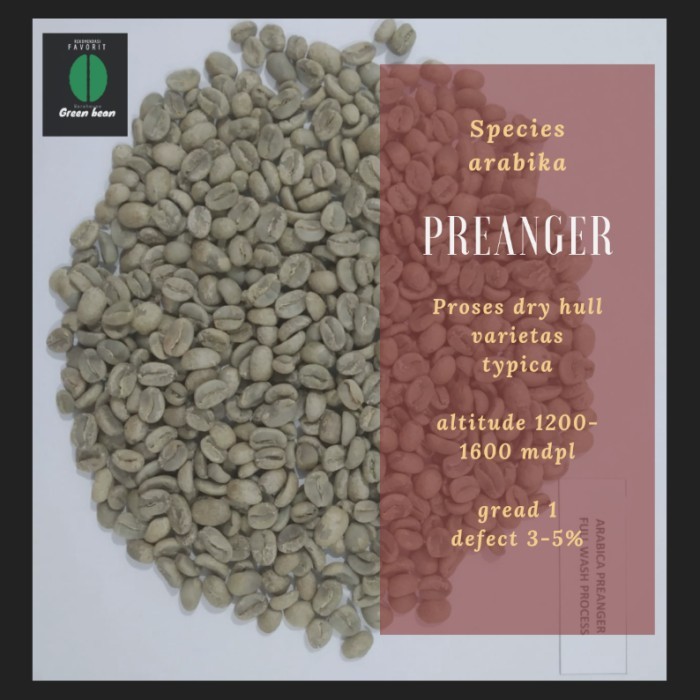 

green bean/biji kopi arabika JAVA PREANGER GUNUNG HALU 1kg - dryhull