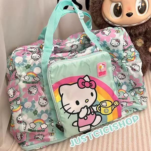 Sanrio Hello Kitty New Lightweight Nylon Luggage Storage Bag Trend Large Capacity Travel Bag Harajuk