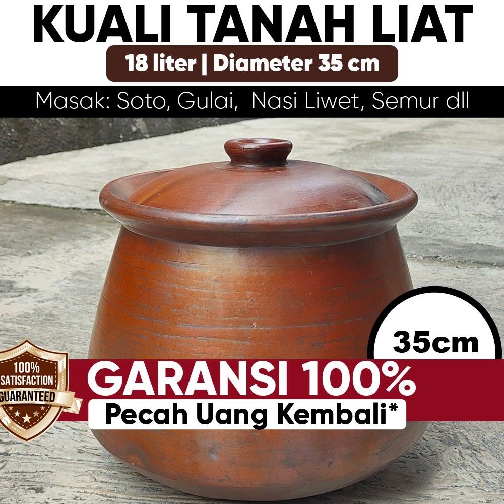Kuali Besar Jumbo Tanah Liat Gerabah Kuwali Kwali Periuk Belanga Dandang Alat Masak Memasak Gulai So