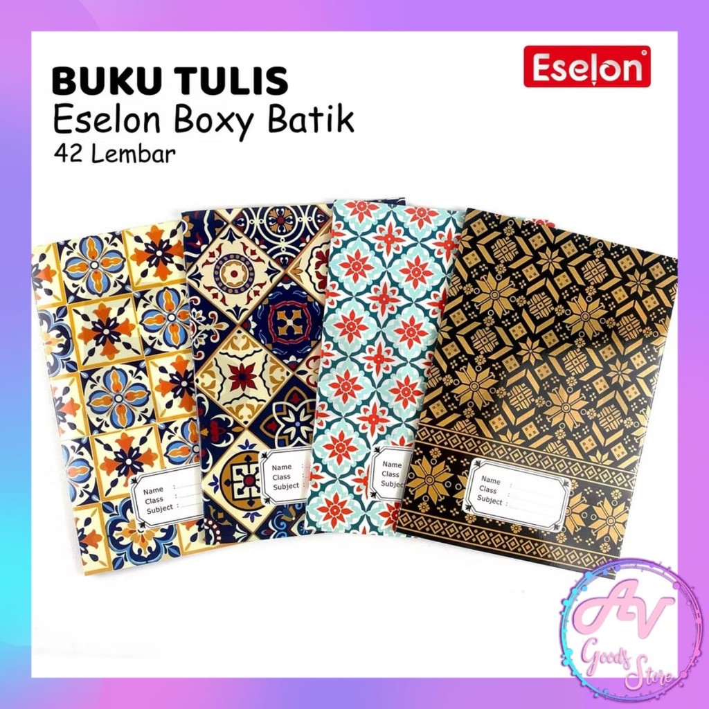 

1Pak Buku Tulis BOXI BATIK 42 lembar (10Pcs) / Buku Boxy Batik Eselon 42lbr / Buku Tulis Garis