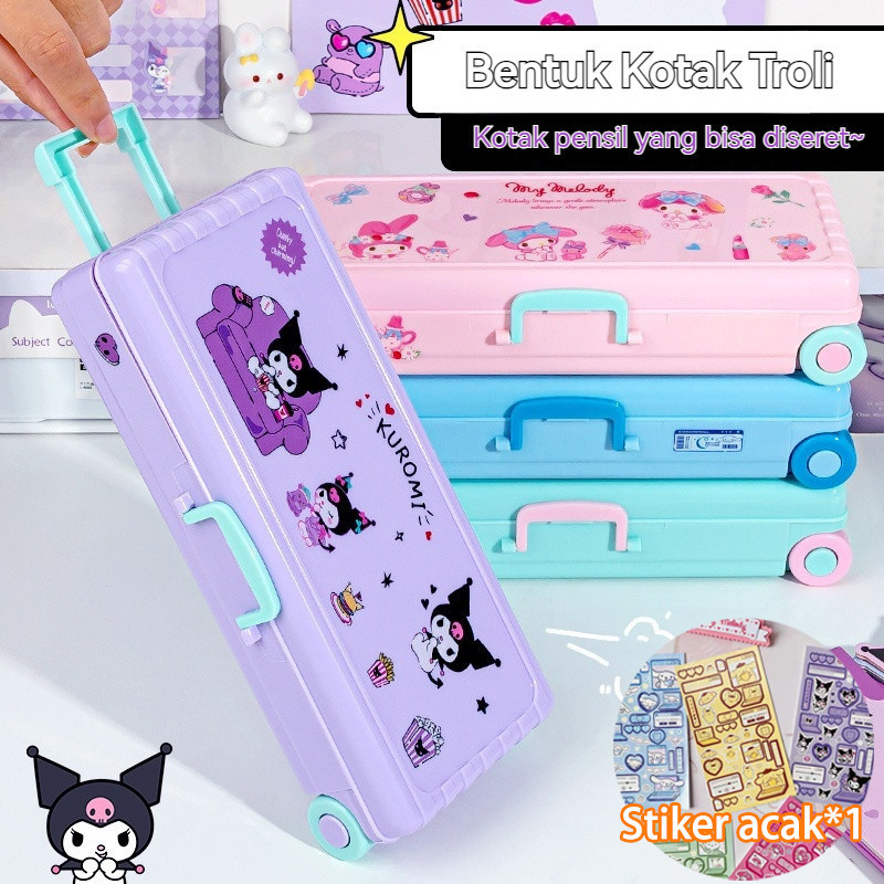 

TERBARU 【Penjual Lokal】Tempat Pensil Pencil Case Large Capacity Anime Kartun Pensil Kasus Troli Kotak Alat Tulis Lucu Anjing Pensil Kotak Persegi Panjang