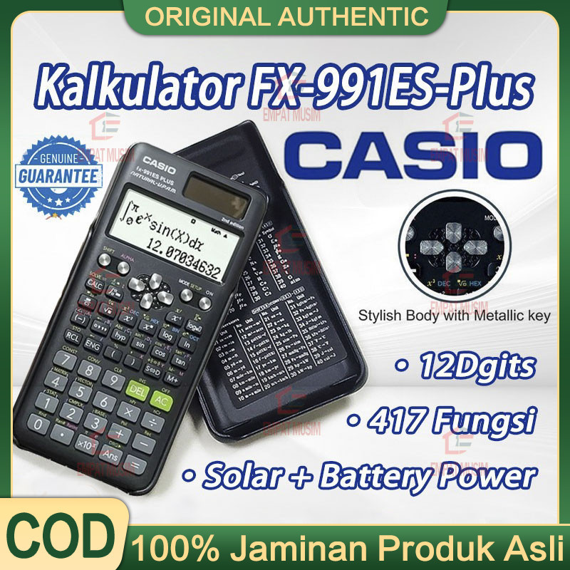 

Kalkulator Scientific Casio FX-991EX/FX-991ES PLUS Casio Original Kalkulator Calculator Scientific Kalkulator Ilmiah Kalkulator Sekolah Garansi Resmi 3 Tahun 2nd edition Kalkulator Casio Scientific Calculator Casio Scientific
