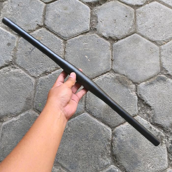 Stang handlebar Flat Besi oversize 31.8 hitam Sepeda MTB commuter lipat dengan stem oversize hitam