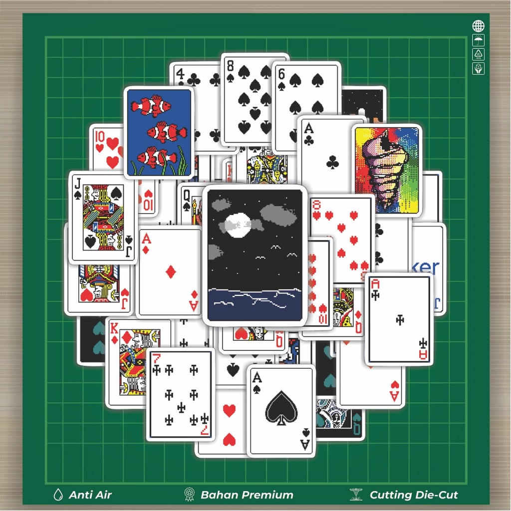 

HOT 50 PCS STIKER Stiker Kartu Poker V8 Stiker Fashion Cars Decal Dingin Kartu Album Custom Vinyl Anti Air- Sticker Aesthetic Buku Journal Koper Casing HP Tablet Laptop Helm Motor Botol Minum