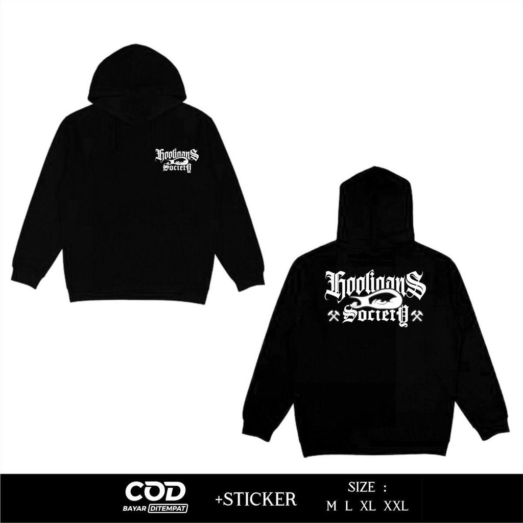 HOODIE NETRAL REFLEKTIF HOOLIGANS SOCIETY HOOSIE DISTRO NETRAL - HOODIE NETRAL MENYALA TEBARU - JAKE