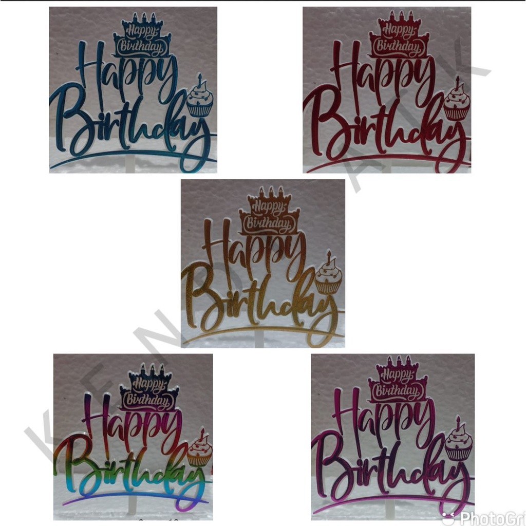 

*SDA* (ISI 25PCS) CAKE TOPPER size JUMBO tulisan "HAPPY BIRTHDAY" (SATUAN) "KTi256" NEW