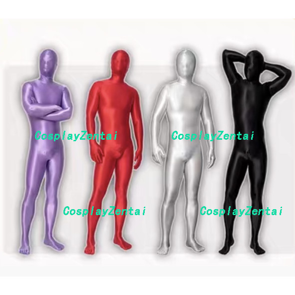 Shiny Bright Black/Pink/Green/Gray/White High Quality Spandex Zentai Bodysuits Halloween costumes Wo