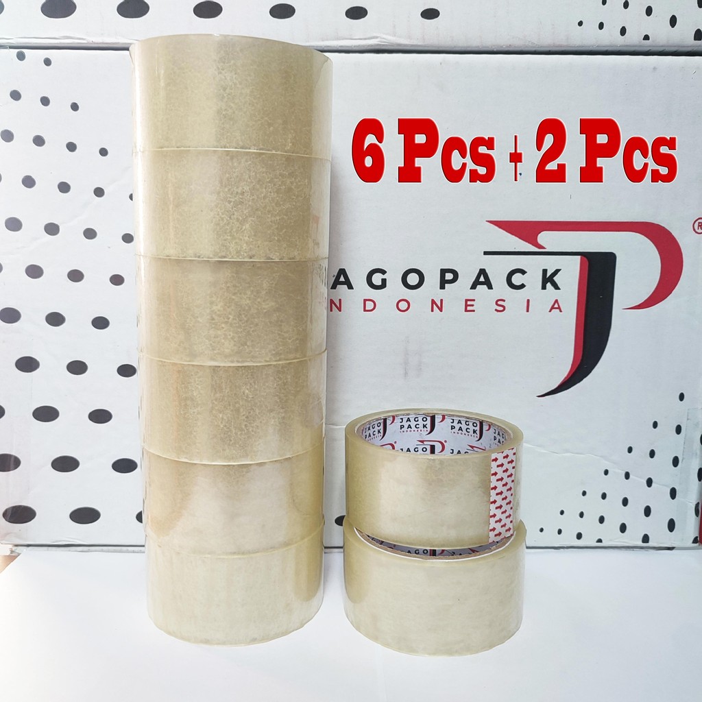 

PROMO 8 PCS ( 6+2 ) - Lakban Bening 45 mm x 72 yard - Lakban Packing - Jago Pack Indonesia Ekonomis