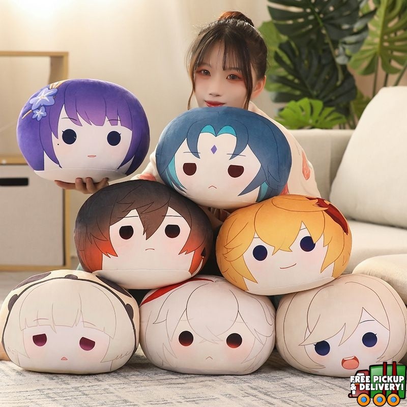 Bantal Tidur Anime Game Genshin Impact Shogun Kazuha Xiao Tartaglia Bahan Halus Ukuran 30cm