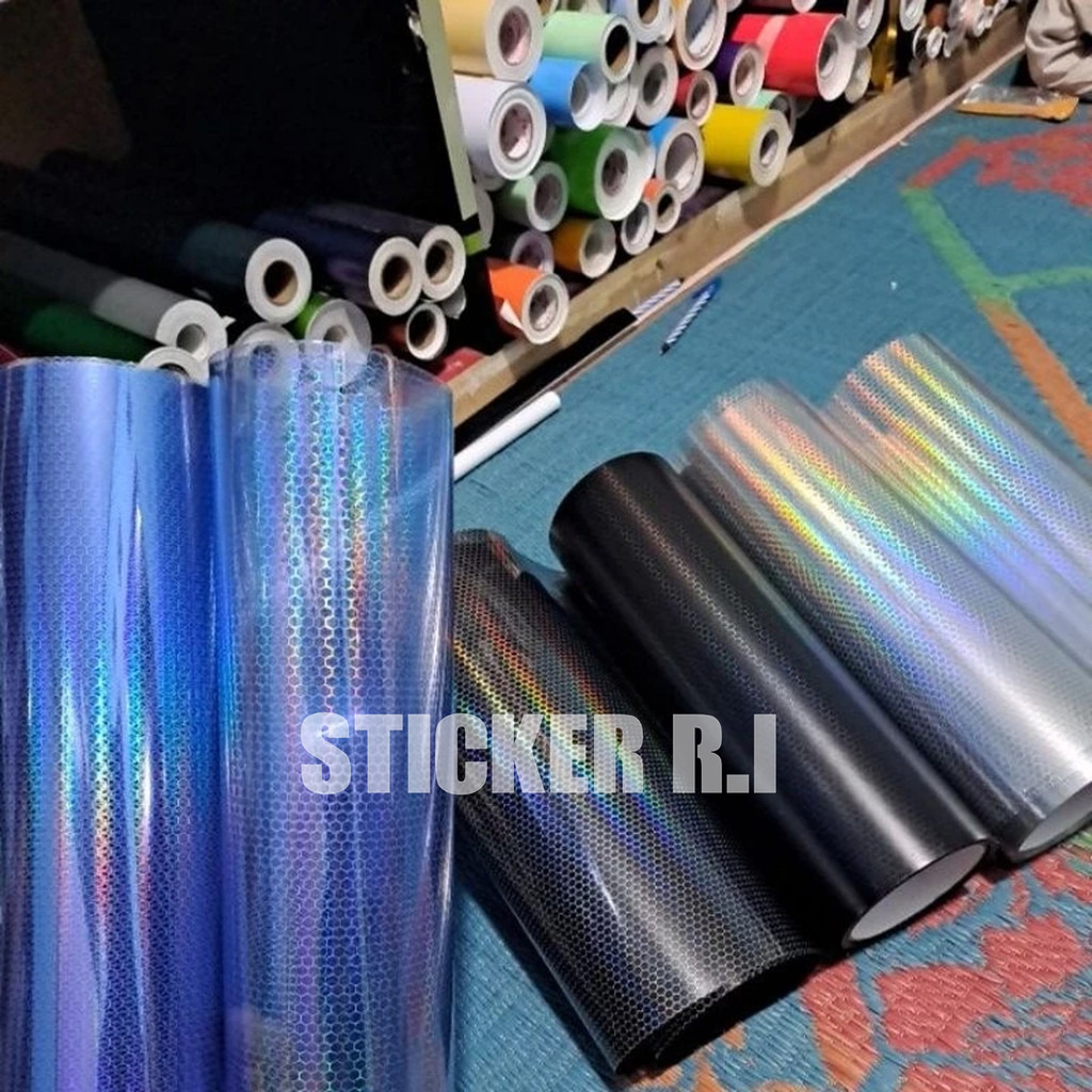 Stiker Lampu Hibrid Pelangi Skotlet Lampu Motif Sarang Tawon Stiker Hexagonal Transparan Untuk Motor