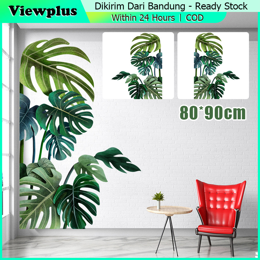 Wallpaper Dinding Ruang Tamu Minimalis Stiker Dinding Wallsticker Wall Stiker Motif Tropical Palm Le