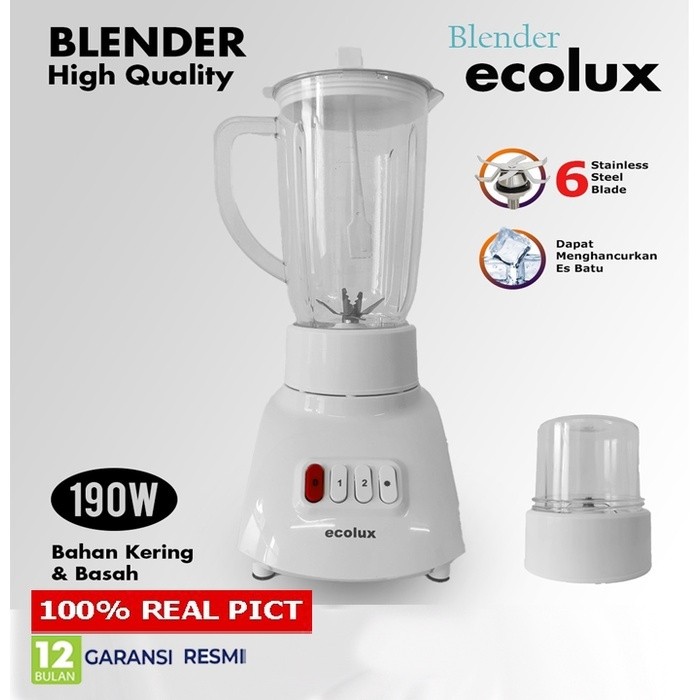 Zenith - BLENDER PLASTIK 2 IN 1 Blender Jus Blender Penggiling Low Watt with 6 Mata Pisau Berkualita