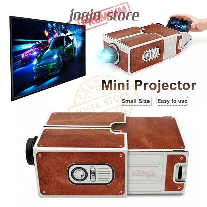 Proyektor Handphone Smartphone Untuk Nonton Film Portabel Cardboard