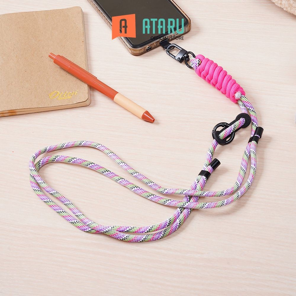 

Ataru Lanyard Color Block Strap Swirl - Ungu Tali Leher Name Tag Id Card Kartu Akses Gantungan Tanda Pengenal Tali Gantungan Hp