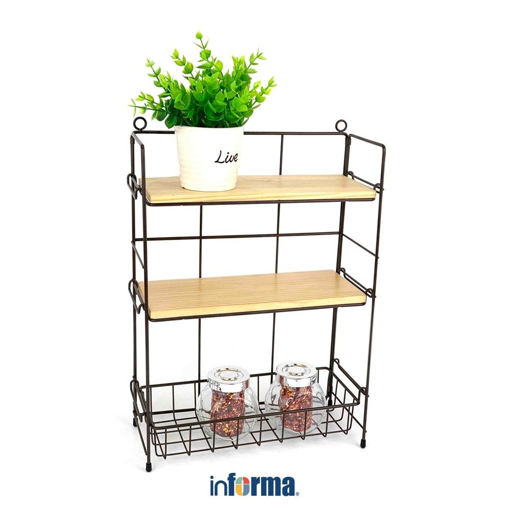 Informa Rak Bumbu Dapur Organizer Penyimpanan Toples Bumbu Serbaguna Spices Rack Tempat Bumbu Perlen
