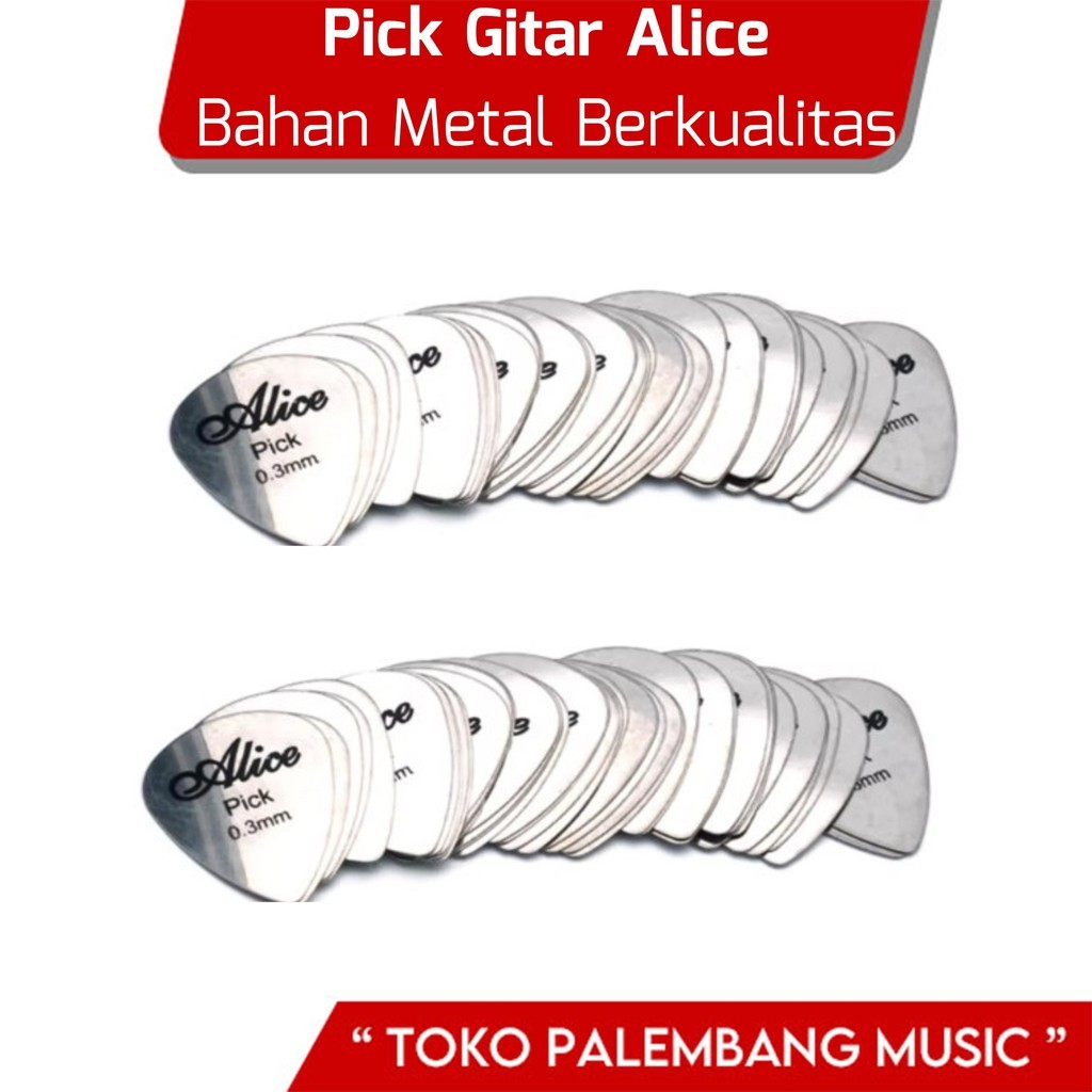 Pick Gitar Alice Metal Pick Besi Stainless Steel Pick Guitar Picks 0.30mm