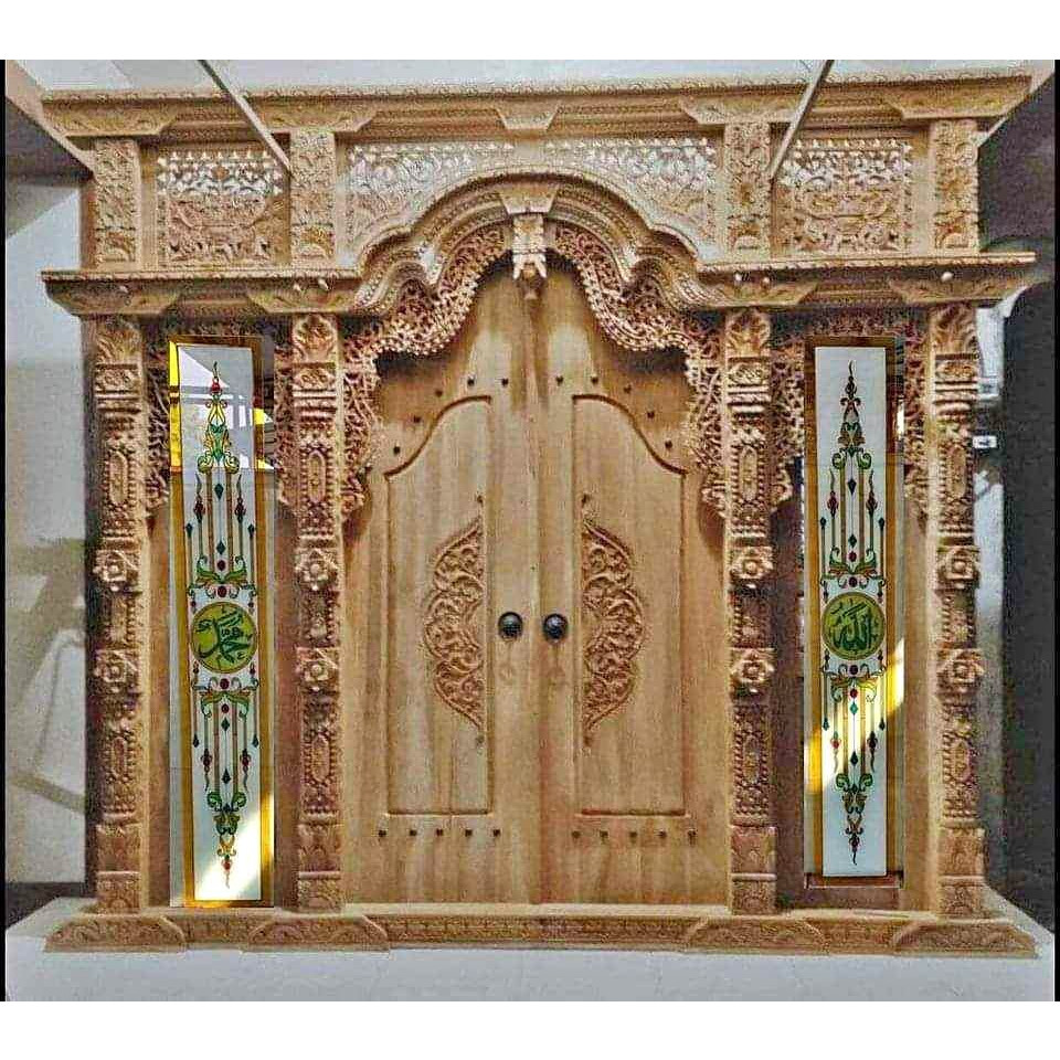 Pintu Gebyok Ukir Jepara Jendela Motif Kaca Ukir Model Kaligrafi