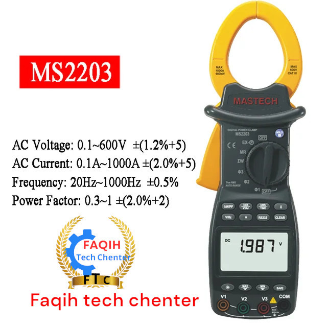 

Three Phase Power Clamp Meter Mastech MS2203 Ampere Tang 3 Fas Fase PC