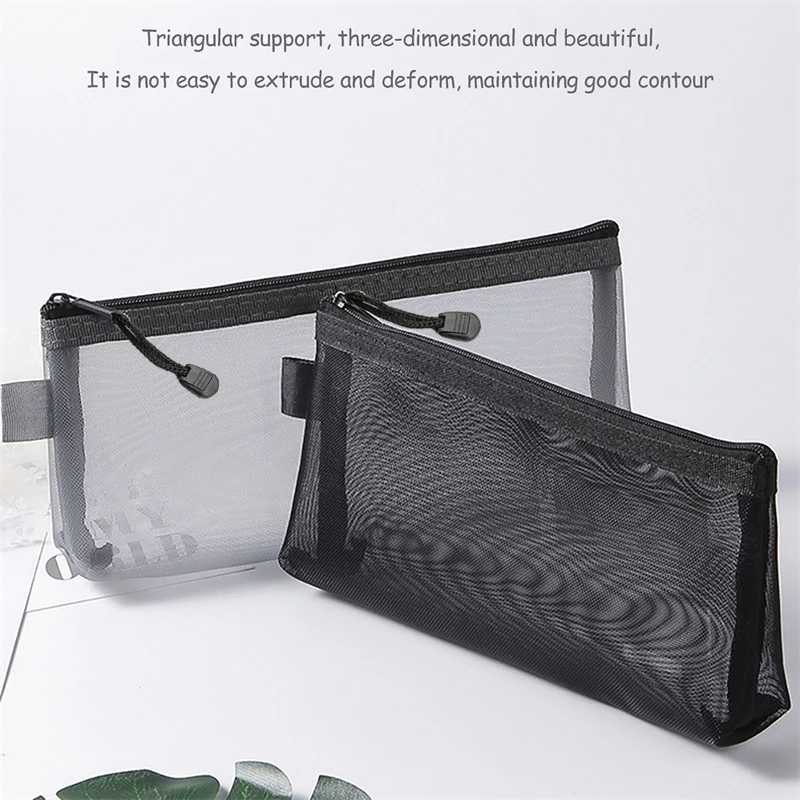 

LATHIFSHP ZANZAN Tempat Pensil Jaring Mesh Pencil Case Zipper Storage - Z20