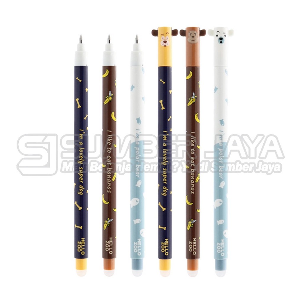 

Ballpoint Hot Erasable Gel Pen Hello Zoo M&G AKPB44R4 0.5mm Hitam