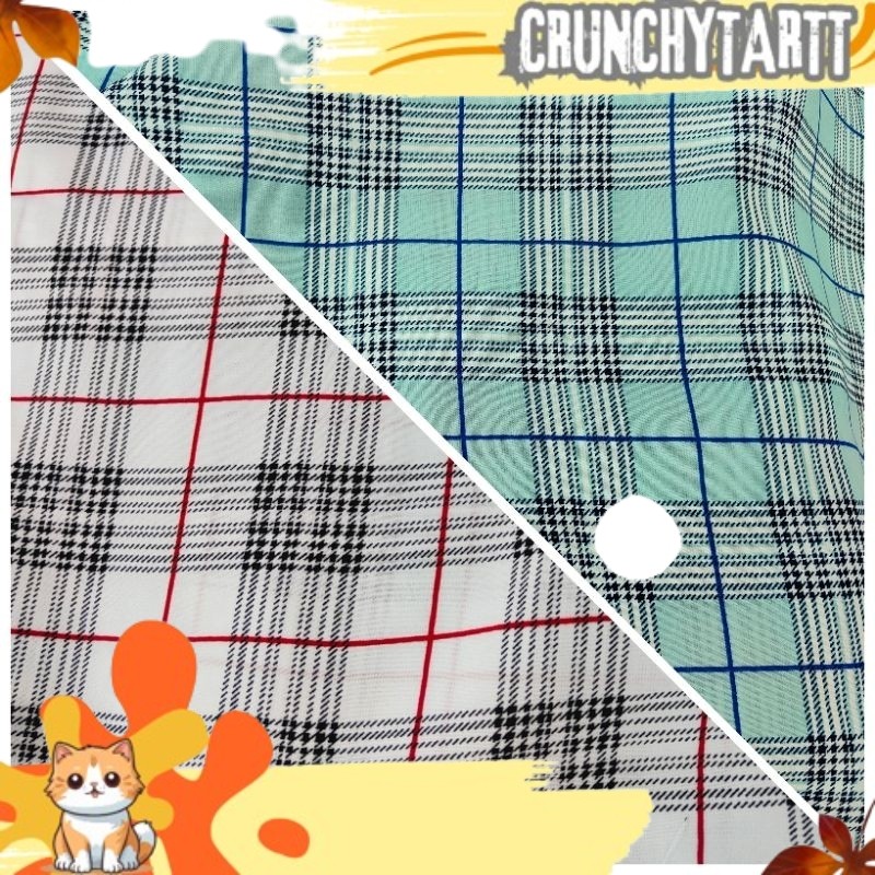 NOW READYY Kain Woolpeach Wolfis Lebar 150 cm Motif Kotak (Harga per 0,5m) SKPD