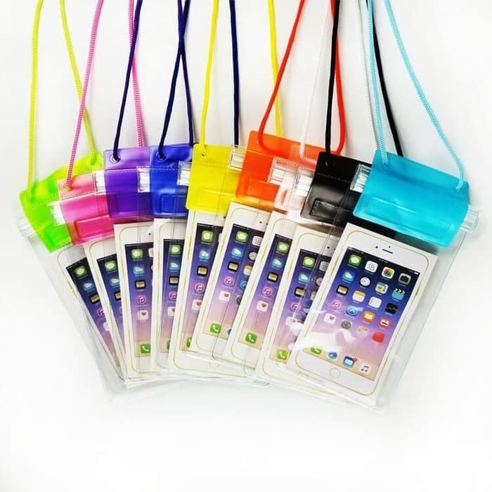 Dompet sarung HP Waterproof Phone Bag Case Anti air waterproof case Pouch Phone ojek Outdoor renang Pantai Air Water Sports Hiking Rafting Camping Bening Size 6,8 Inch 11x27 CM