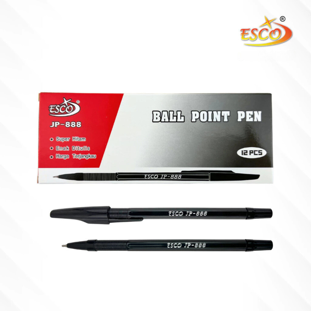 

Pulpen Esco JP 888 Warna Hitam Harga Murah (1 Pak 12 Pcs) / Cod / Duta Gemilang
