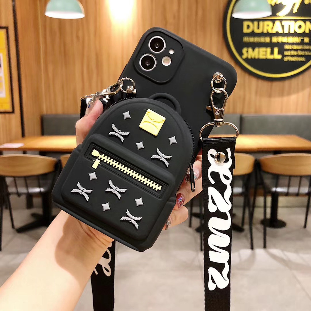 

Crossbody Necklace Strap Coin Wallet Bag Phone Case For Samsung Galaxy S8 S9 S10 Lite S20 S21 S23 FE S22 Ultra Plus Candy Cover