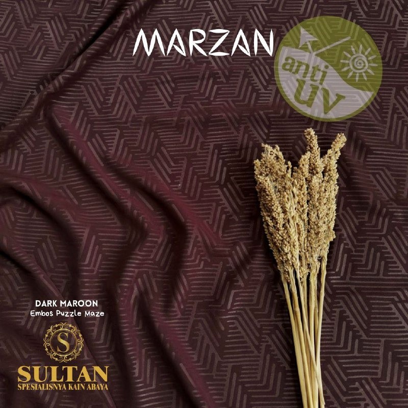 50CM MAZEN (MARZAN) EMBOS PUZZLE MAZE DARK MAROON ANTI UV KAIN ABAYA SULTAN