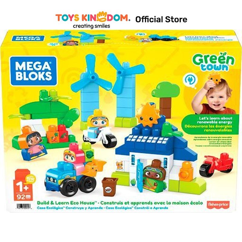 Toys Kingdom Mega Bloks Set Green Town Build Learn Eco House Hcg36 Kids Toy Toys Block Bricks Set Ma