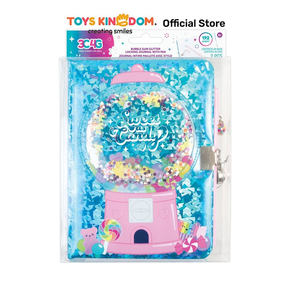 

NEW PRODUCT TOYS KINGDOM MAKE IT REAL SET BUBBLE GUM GLITTER LOCK JOURNAL & PULPEN BUKU TULIS