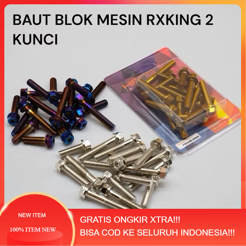 BAUT PROBOLT BLOK MESIN MODEL 2KUNCI MOTOR YAMAHA RX KING OLD RX KING NEW RXZ by Heng