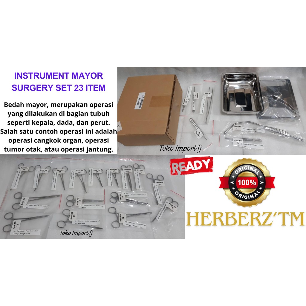 INSTRUMENT HERBERZ MAYOR SURGERY SET 23ITEM BEDAH OPERASI HERBERZ'TM