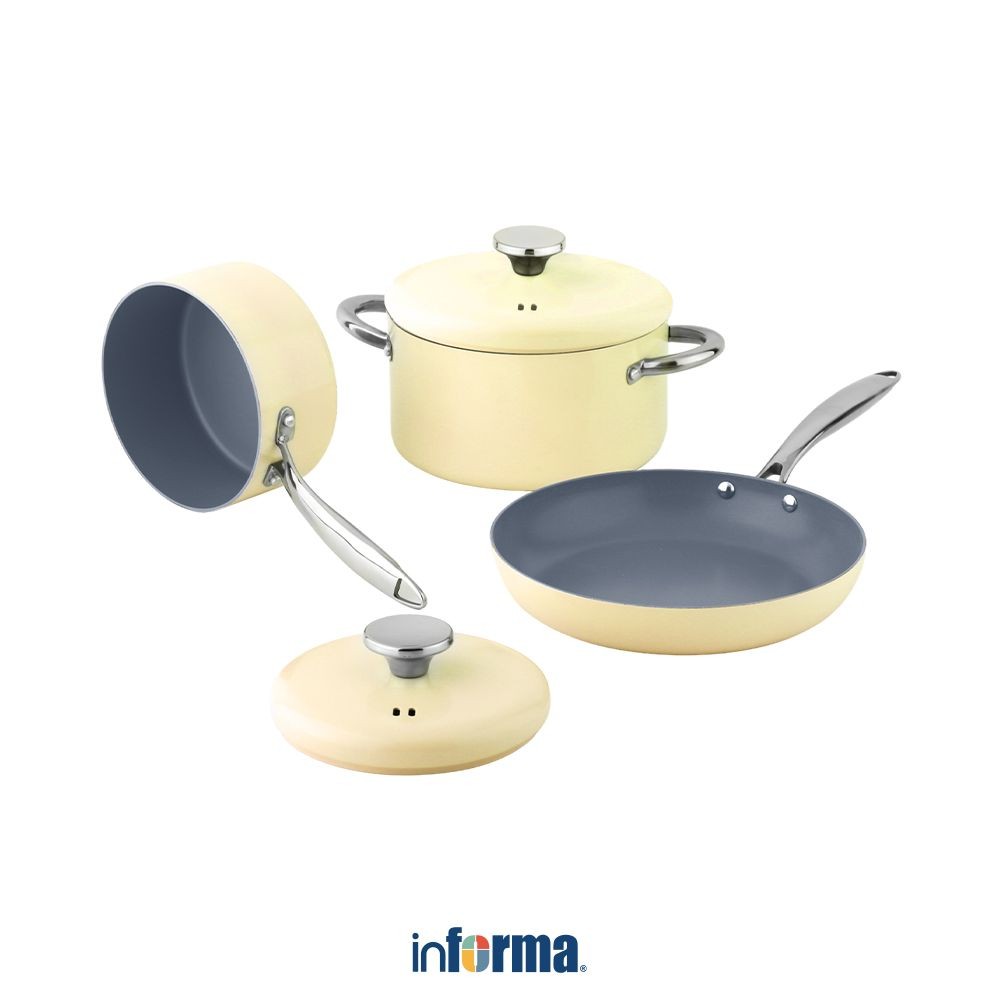Informa Cooking Color Set 5 Pcs Lyla Perlengkapan Masak - Kuning Cookware Set Casserole Saucepan Pan