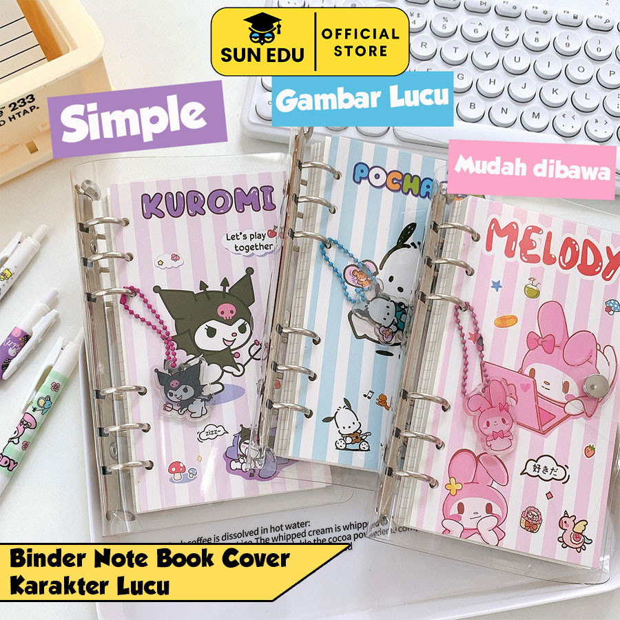 

Binder A6 ring sanrio cute/ Notebook buku catatan lucu journaling