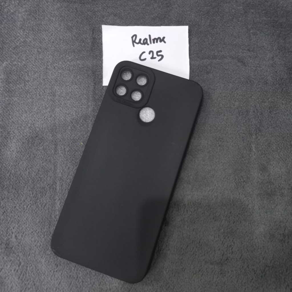 Softcase Slim Black Matte Realme C20 2021 , Realme C25 , Realme C25S , Realme C11 2020 Silikon Case 