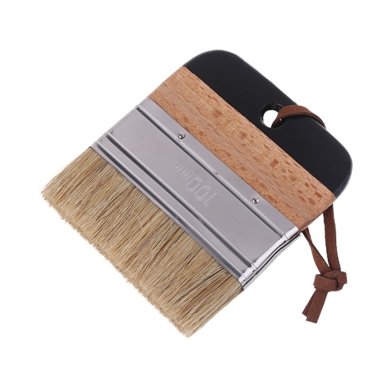 

Wide Flat Chalk Paint Wax Brush Ergonomic Wood Handle Natural Bristle Brushes Furniture Painting Waxing Tool