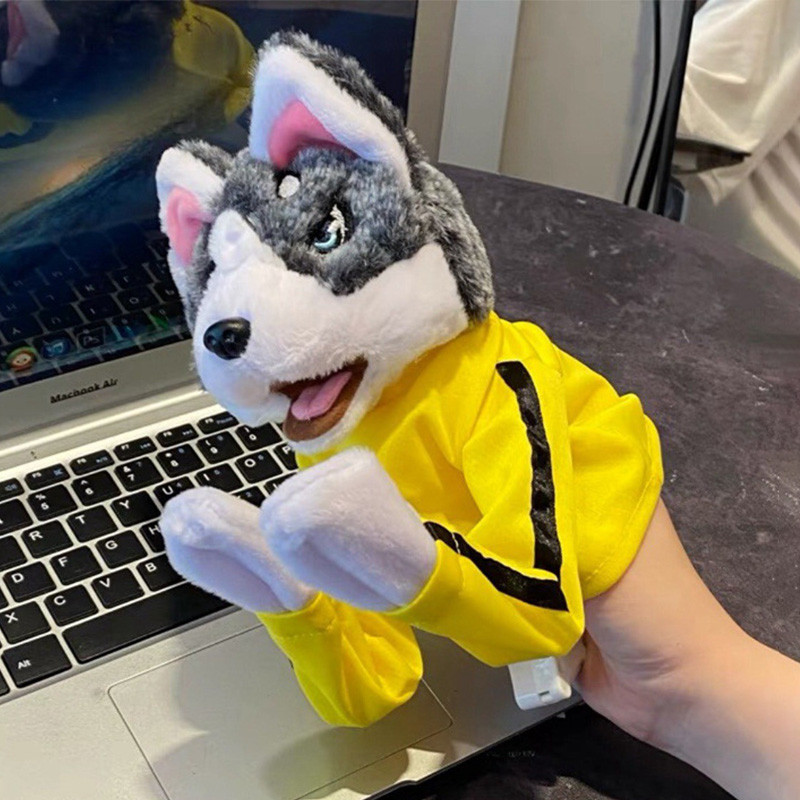 

Kid Kung Fu Animal Toy Husky Glove Doll Game Plush Toy Boxer Hand Puppet Puppet Dog Action Interactive Toys Party Social Game