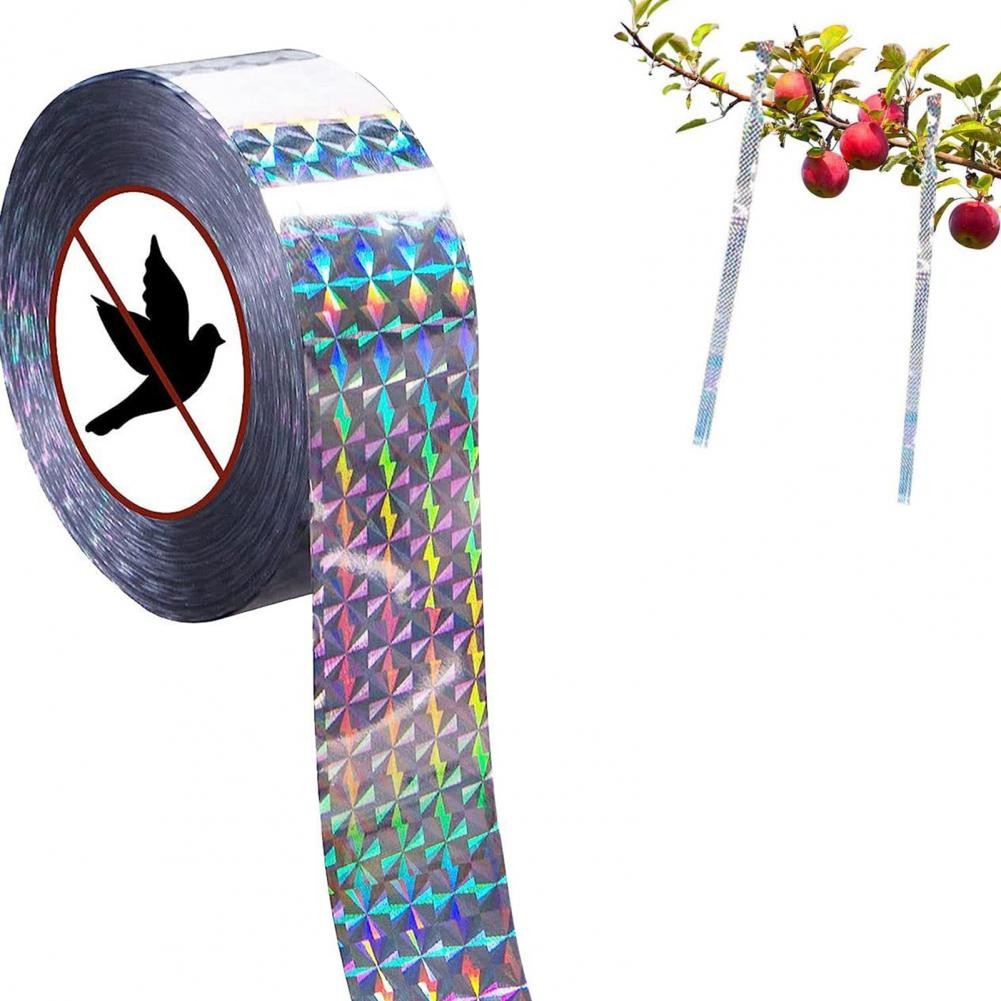 

1 Roll Effective Thick Drive Away Birds Pigeons Reflective Ribbon Bird Deterrent Tape Bird Repellant Yard Accessories