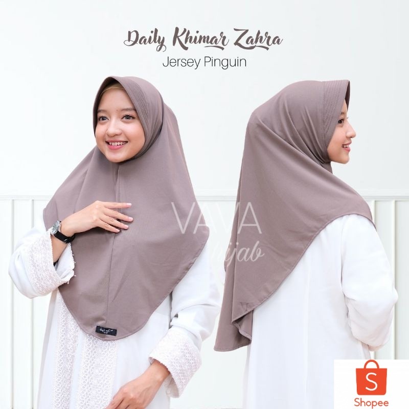 Daily Khimar Zahra Jilbab Bergo Instan Jersey Simple Pet Antem Penguin Hijab Sport Jersy Pet Anti Te
